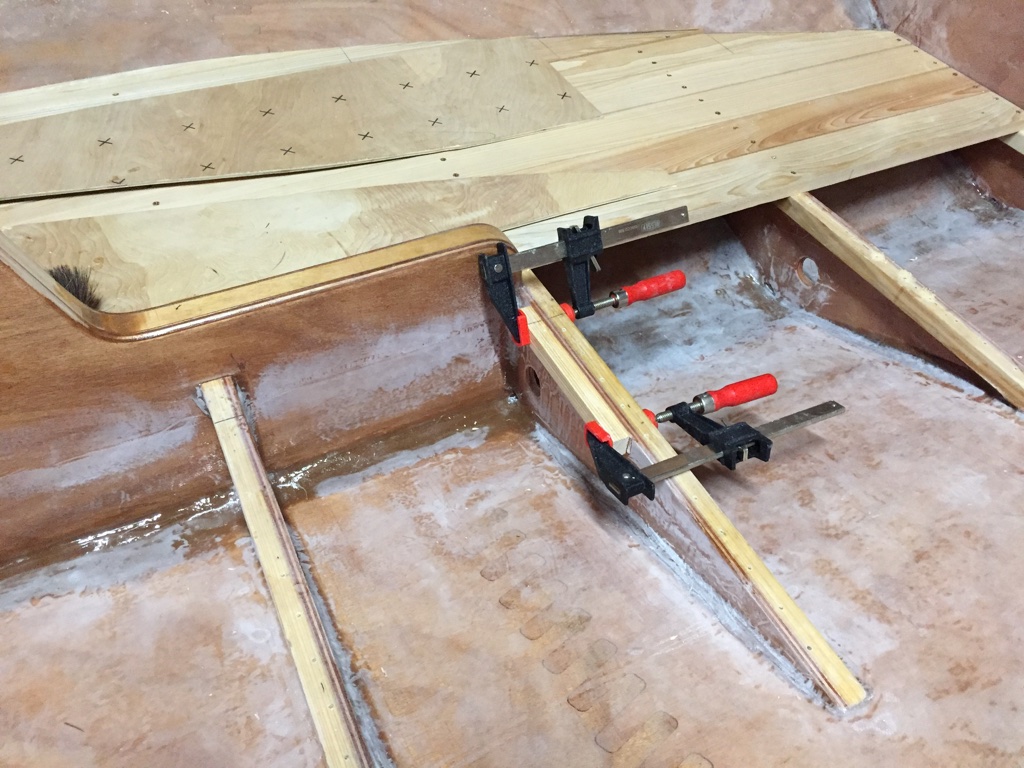 Ron's Pocketship Build More floor boards, fair curve and lift out sections!