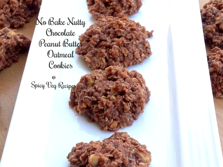 No-Bake-Nutty-chocolate,-peanut-butter- oatmeal-Cookies-veg-spicy-recipes