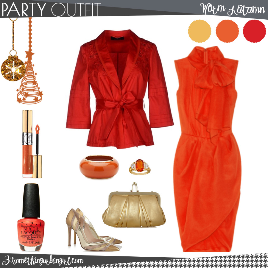 Chic Christmas party outfit for Warm Autumn seasonal color women