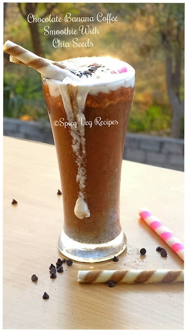 Chocolate-Banana-Coffee- Smoothie- chia -veg-Recipe