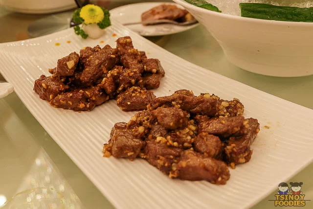 sauteed snow diced pepper beef
