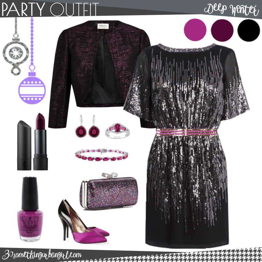 Pretty holiday party outfit for Deep Winter seasonal color women