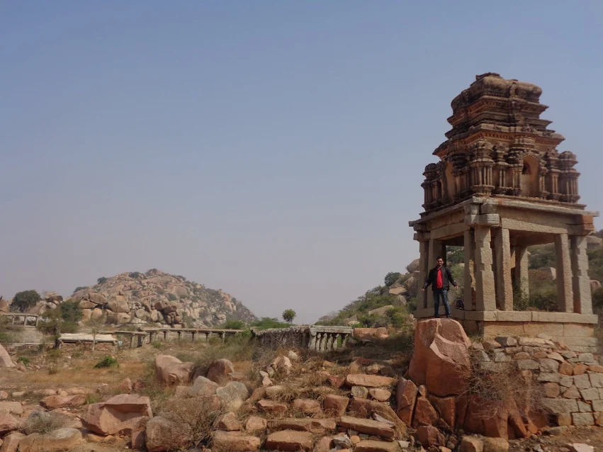 Panoramic view of the ruins and landscape from the top of Penukonda Fort