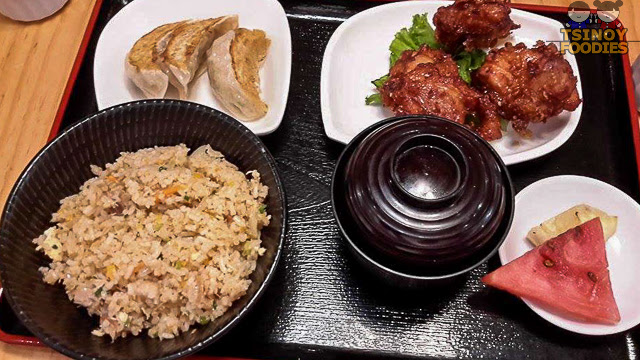 chicken karaage and gyoza set