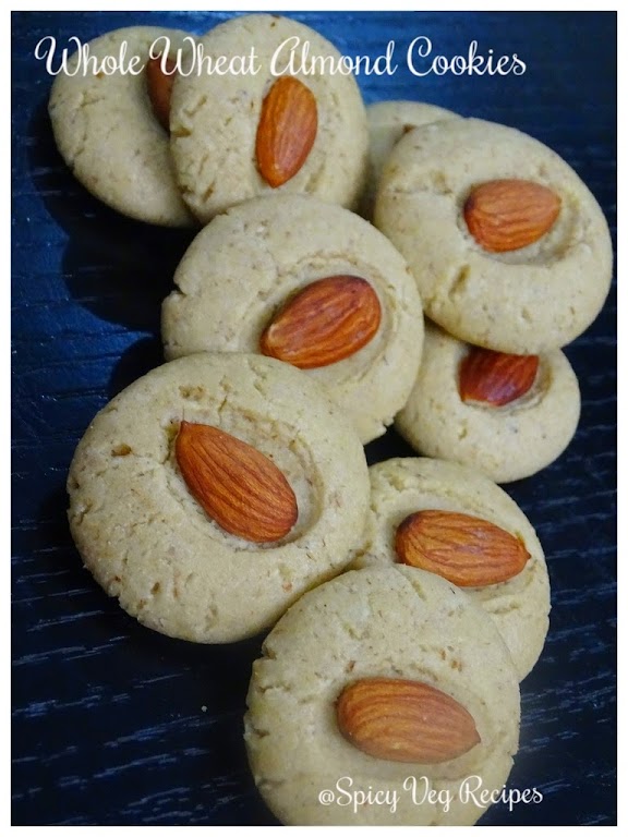 Whole Wheat Almond Cookies Recipes| Whole Wheat Almond Eggless Cookies|Whole Wheat-Almond Butter Cookies