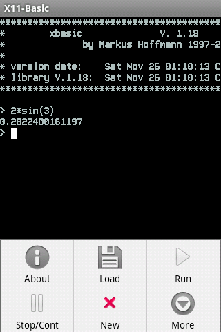 https://play.google.com/store/apps/details?id=net.sourceforge.x11basic&hl=en