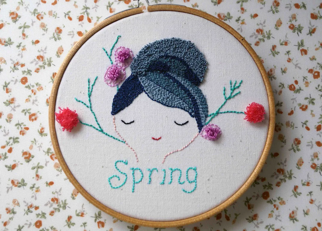 Patrón gratuito bordado ruso: Primavera Free punch needle pattern: Spring