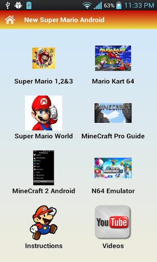 Super Mario Android v1.0 (Super Mario Bros, Bros 2,Bros 3 