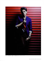 Adam Lambert Japanese Rolling Stone photo red garage door