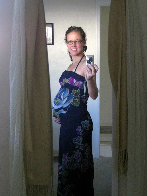 27 weeks pregnant, self-portrait