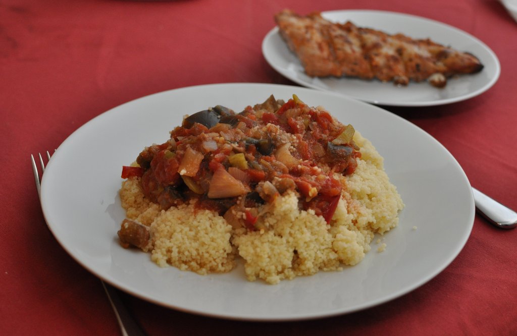 Géraldine en cuisine Couscous champi aubergines courgette