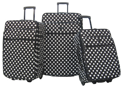 polka dot luggage sets