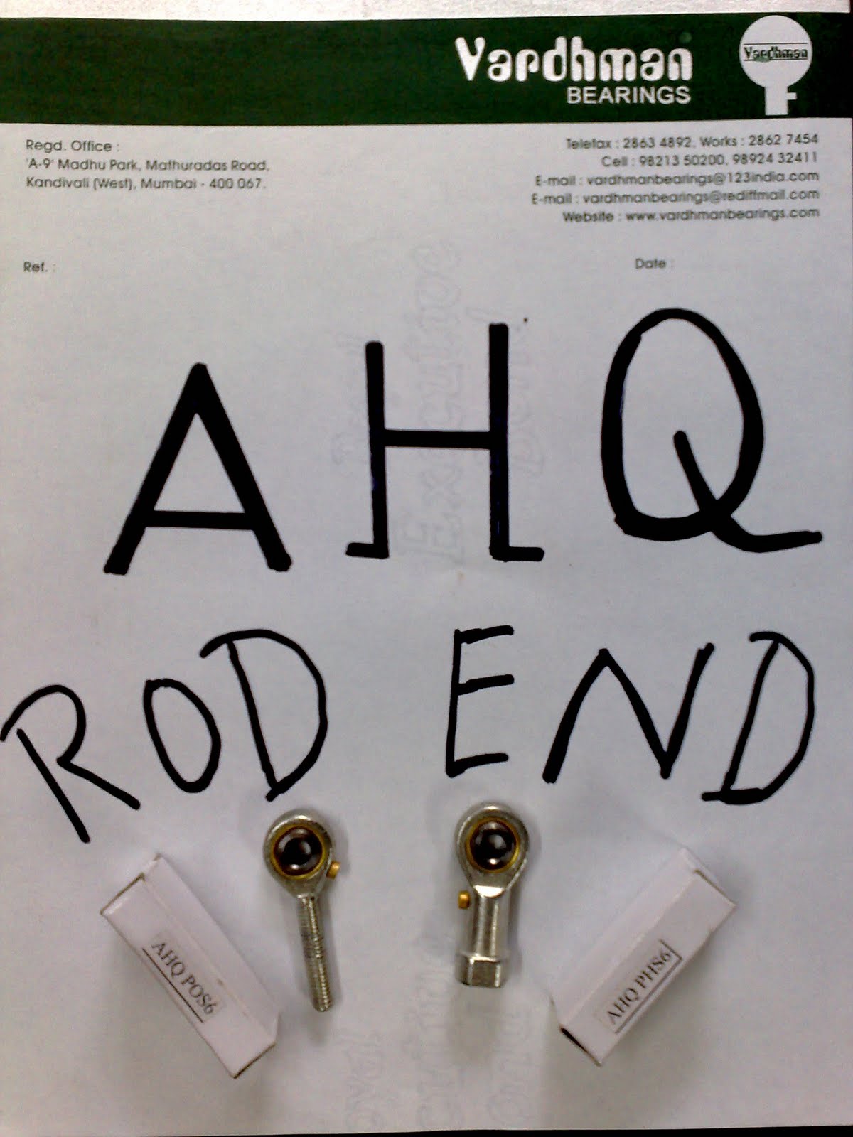 MANUFACTURER OF ROD END BEARINGS , UNIVERSAL JOINT AHQ ROD END