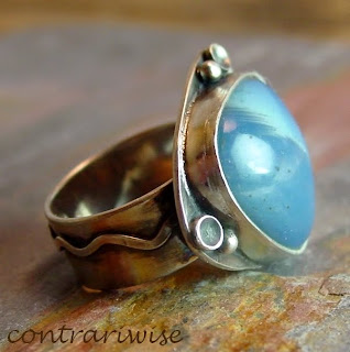 swedish blue slag sterling ring