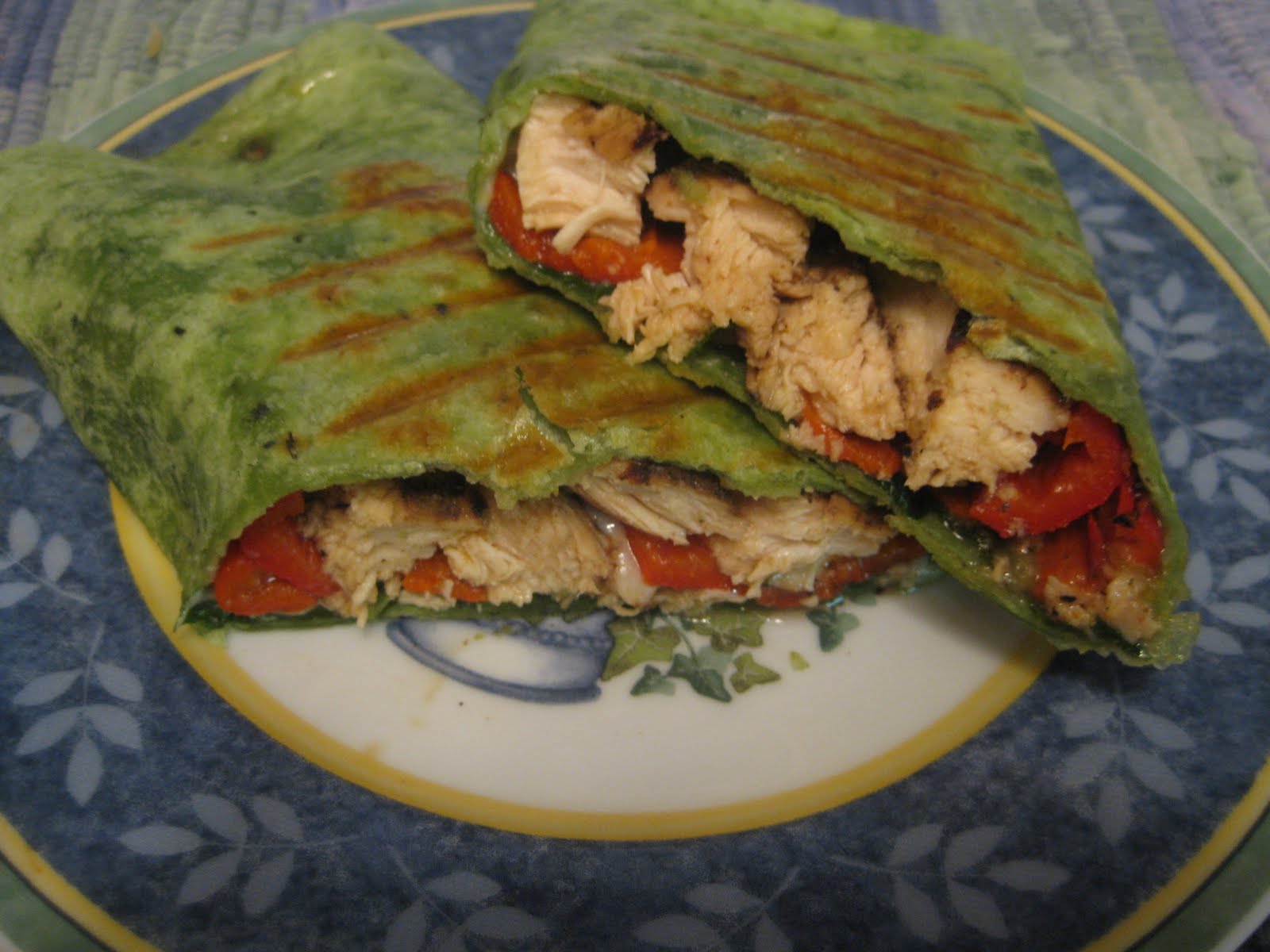 Running Mama Cooks Grilled Chicken Balsamic Spinach Wraps