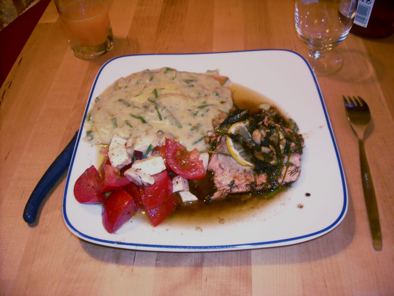 FlipFlop France Recipe Herbed Salmon Filets w/ Chive Potato Purée