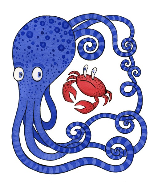 плотоядные крабы. спрут кальмар. осьминог краб. осьминог краб. осьминог краб.