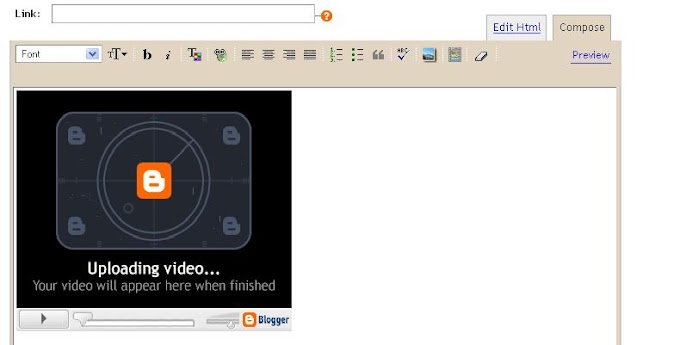 Blogger's new video upload button