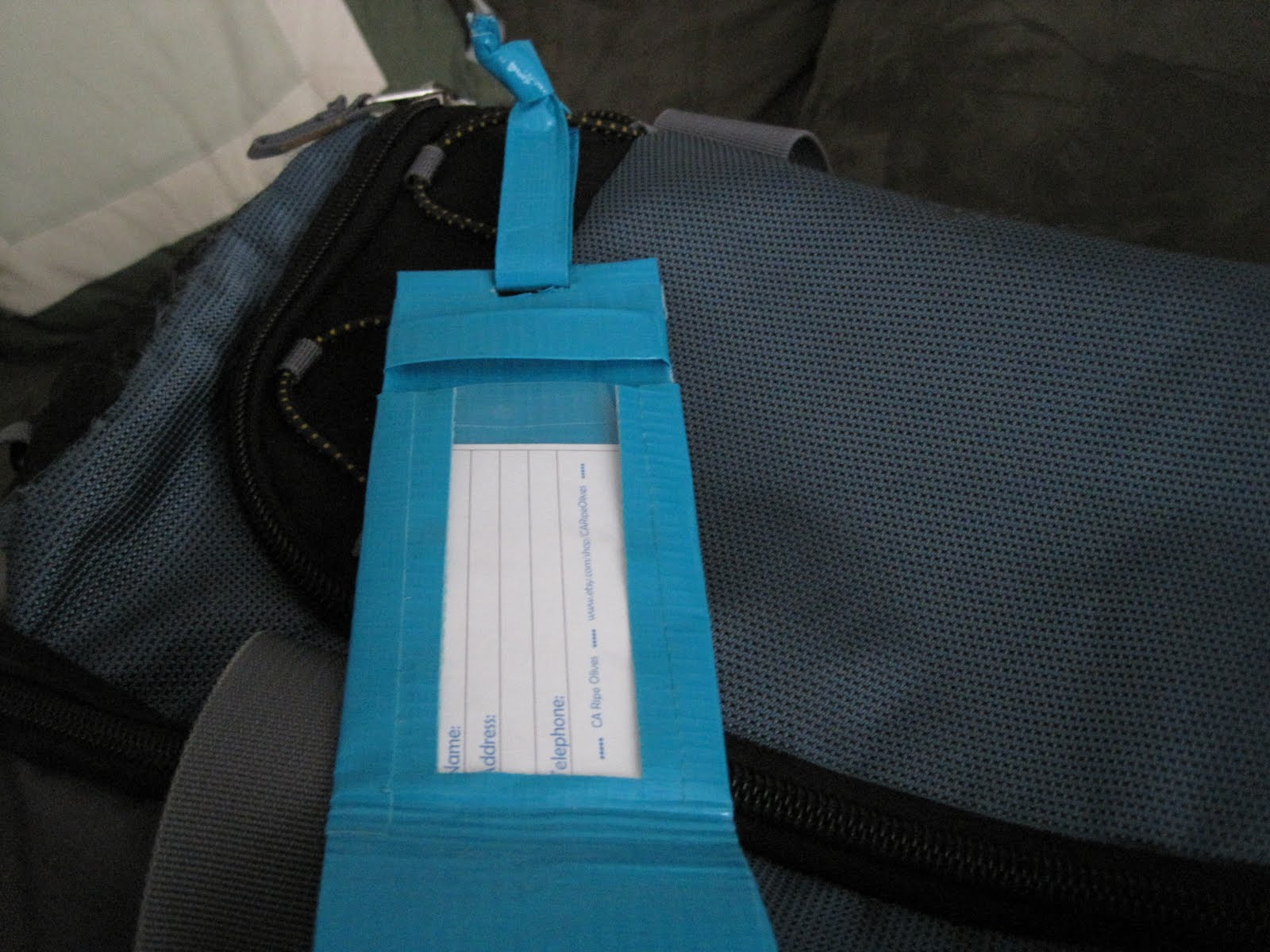 Sewing Economist Duct Tape Luggage Tag