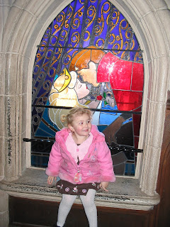 Top Ender in front of the Dinsey Land Paris Stained glass window of Sleeping Beauty 2007