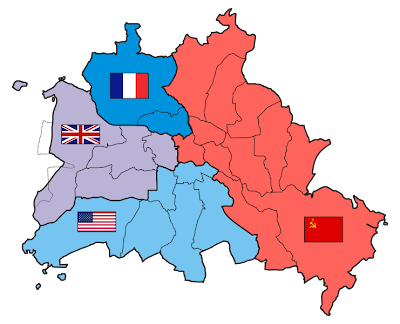 División territorial de Berlín entre los 4 países vencedores de la II Guerra Mundial