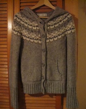 zara fairisle knitted button cardigan