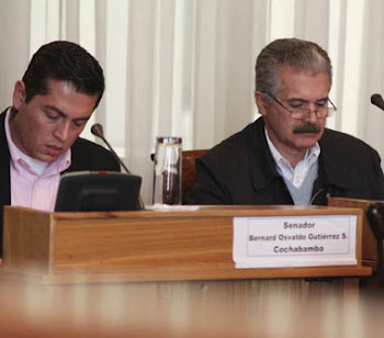 Antelo y Gutiérrez senadores por Santa Cruz y Cochabamba denunciar que el MAS
