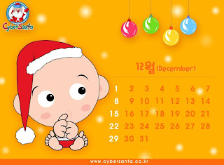 funny baby santa december calendar wallpaper