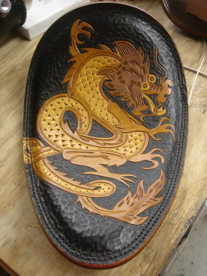 Anvil Customs Custom Tooled Leather Chopper Seats from Anvil Customs