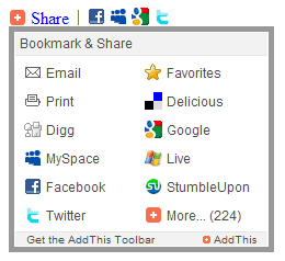 Addthis Social Bookmark Button