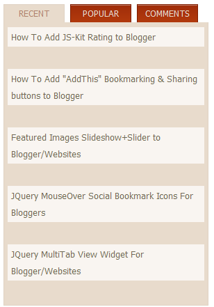 JQuery Multitab Widget For Blogger