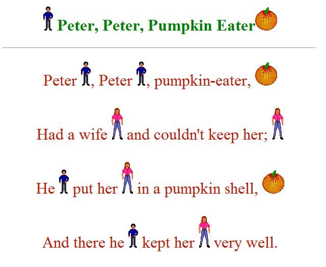 Lend An Ear Peter Peter Pumpkin Eater Lend An Ear Peter Peter Pumpkin Eater