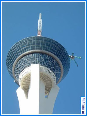 Close view of Stratosphere - Revolving Hotel
