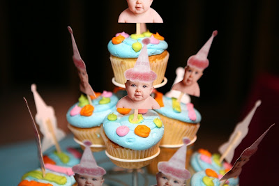 baby first birthday cupcake cake topper