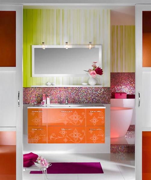 Bathroom Design Orange and Green Bathroom Modern Colors Bathroom