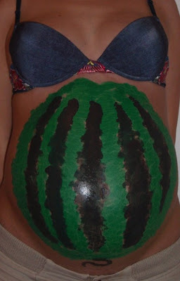 mães barriga arte melancia