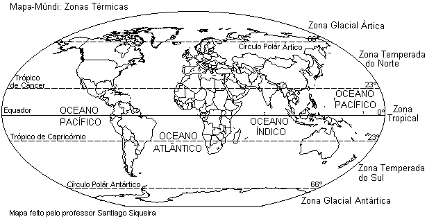 Mapa Mundi Zonas Térmicas