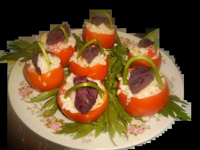 Rosii umplute cu maioneza si orez, Aperitiv