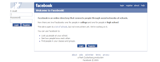 Facebook screenshot in 2006
