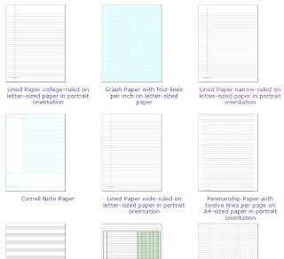 Printable types of papers