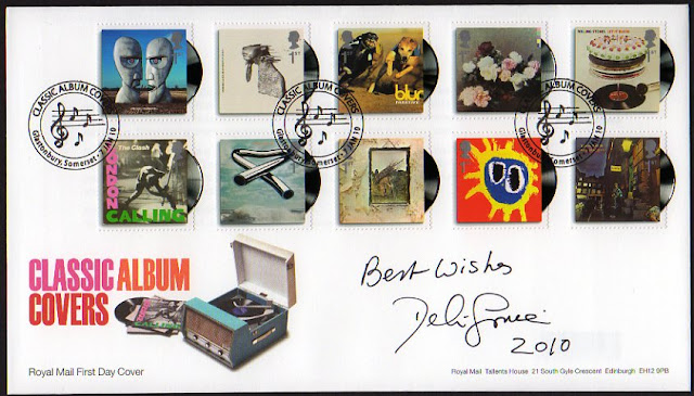Classic Album Covers FDC signed by Delia Smith.