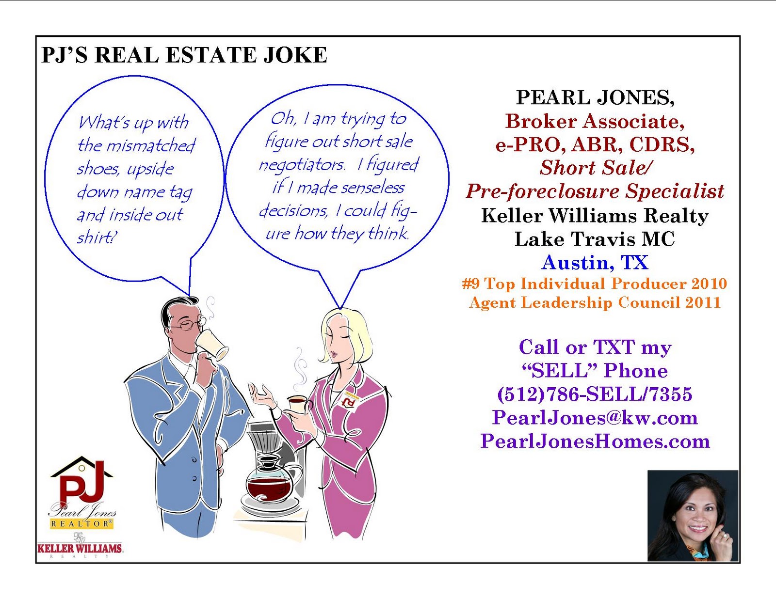 Austin Real Estate Blogs by Pearl Jones PJ's ODD REAL ESTATE JOKE