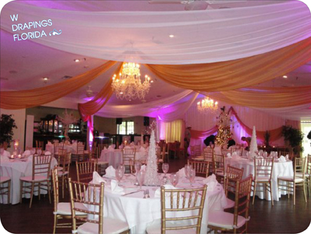 This summer we installed and draped elegant custom backdrops for two bridal
