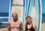 Dave and Katie Surfing in Hawaii