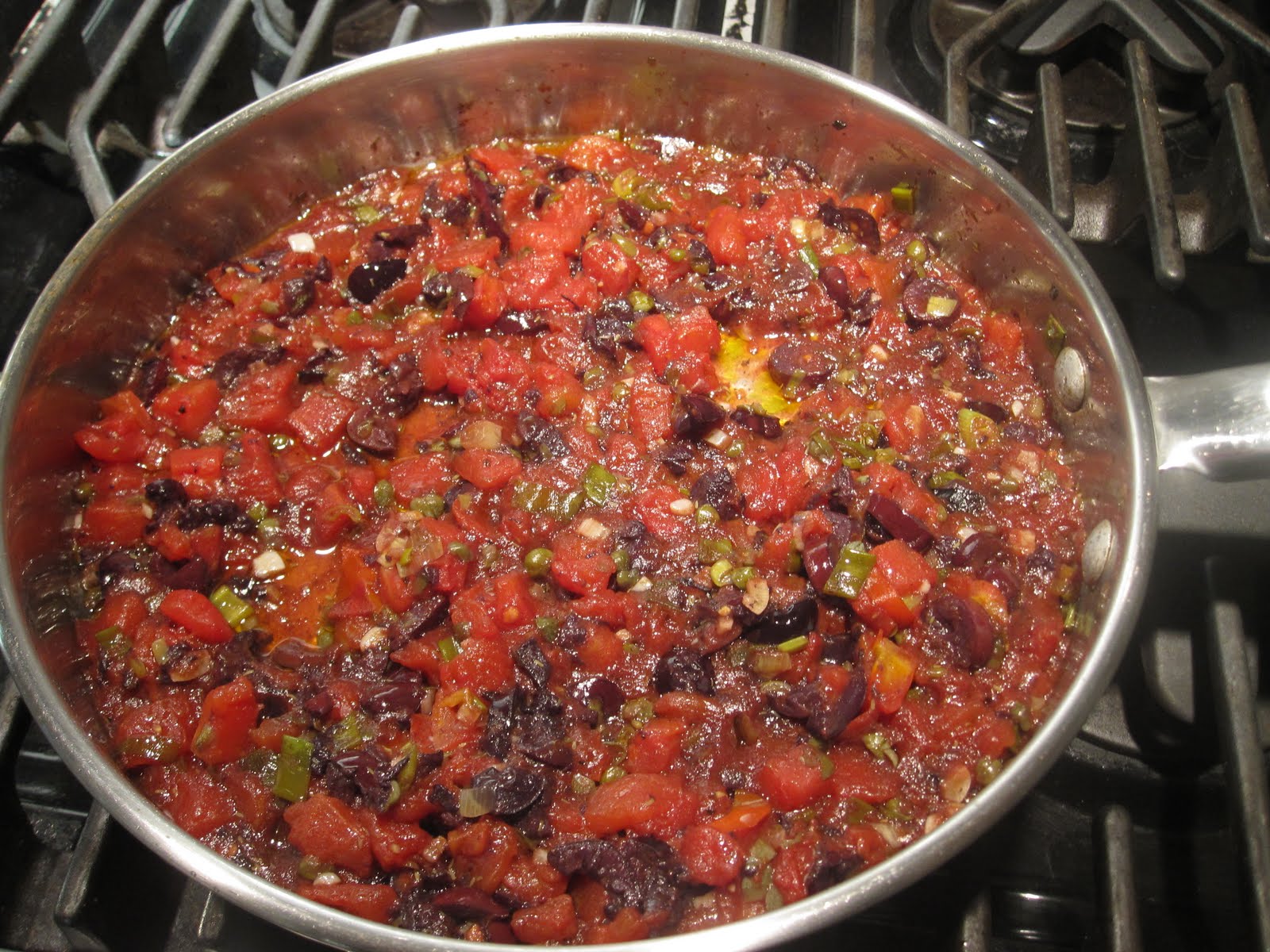 Dinner at Home Grouper with Tomato, Olive, Caper Sauce