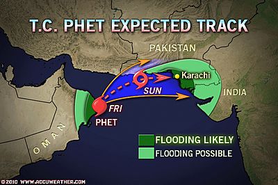 TROPICAL CYCLONE - PHET IN SEA PAKISTAN