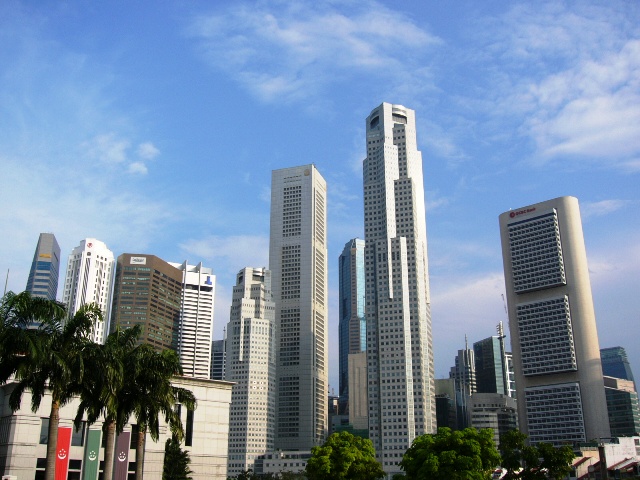 Singapore Skyline from the front of the new parliament building