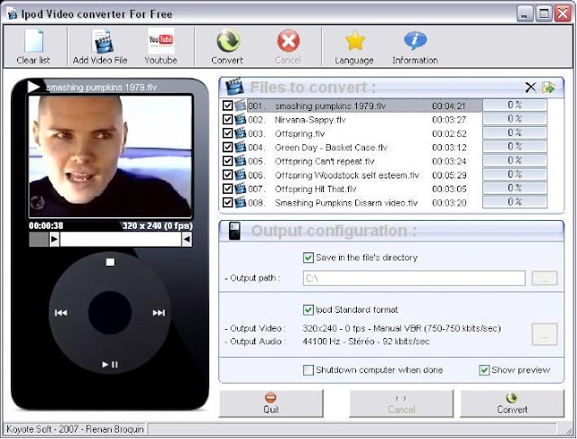 Convertissez les vidéos pour votre IPOD avec Ipod video converter for Free
