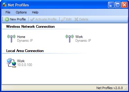 Net Profiles, un outil pour  sauvegarder ses paramètres de connexion réseau