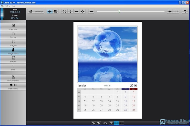 Calme 2010 : un autre logiciel gratuit pour créer ses calendriers